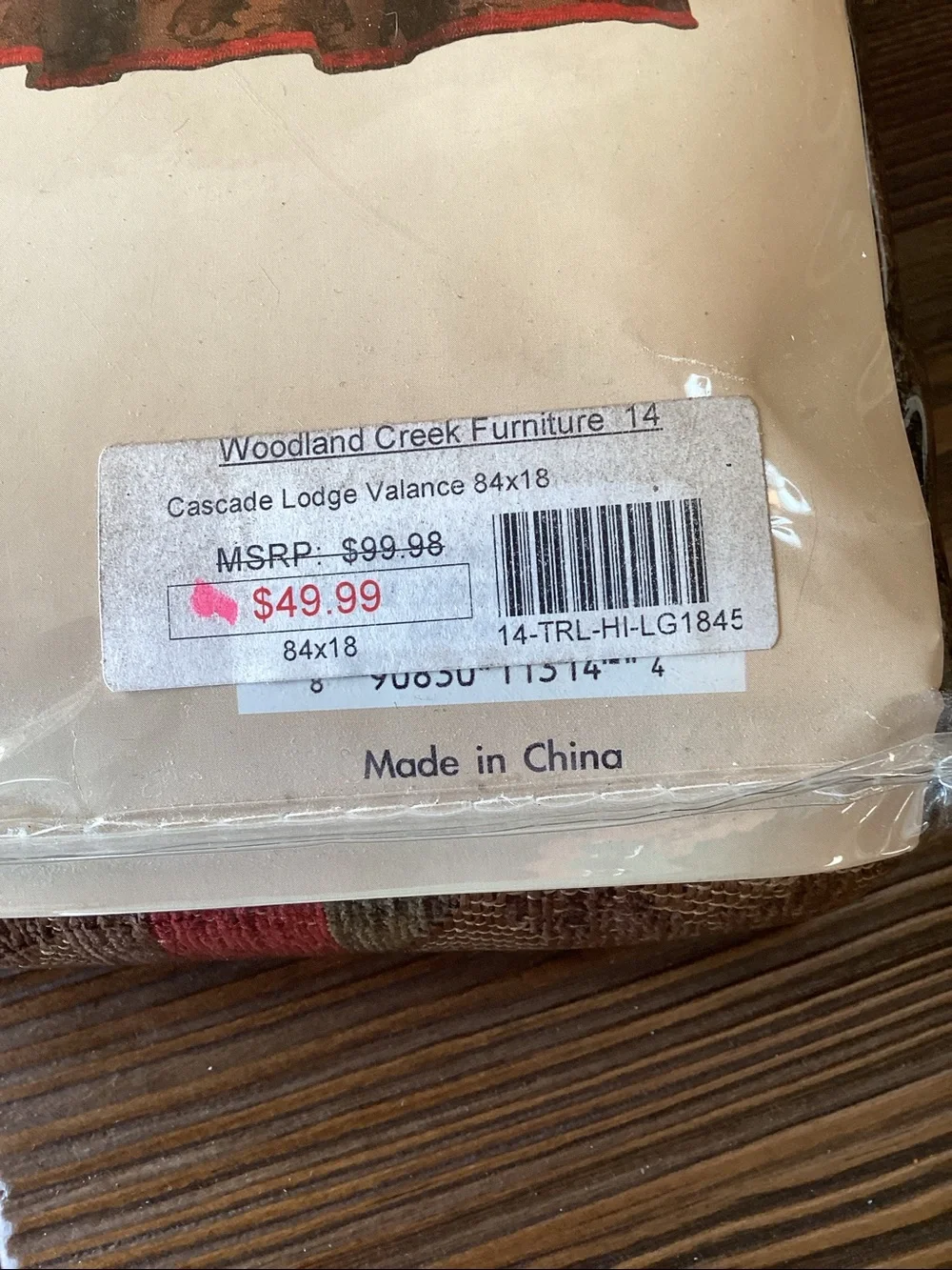 BNWT Cascade Lodge Valance 84” x 18”
